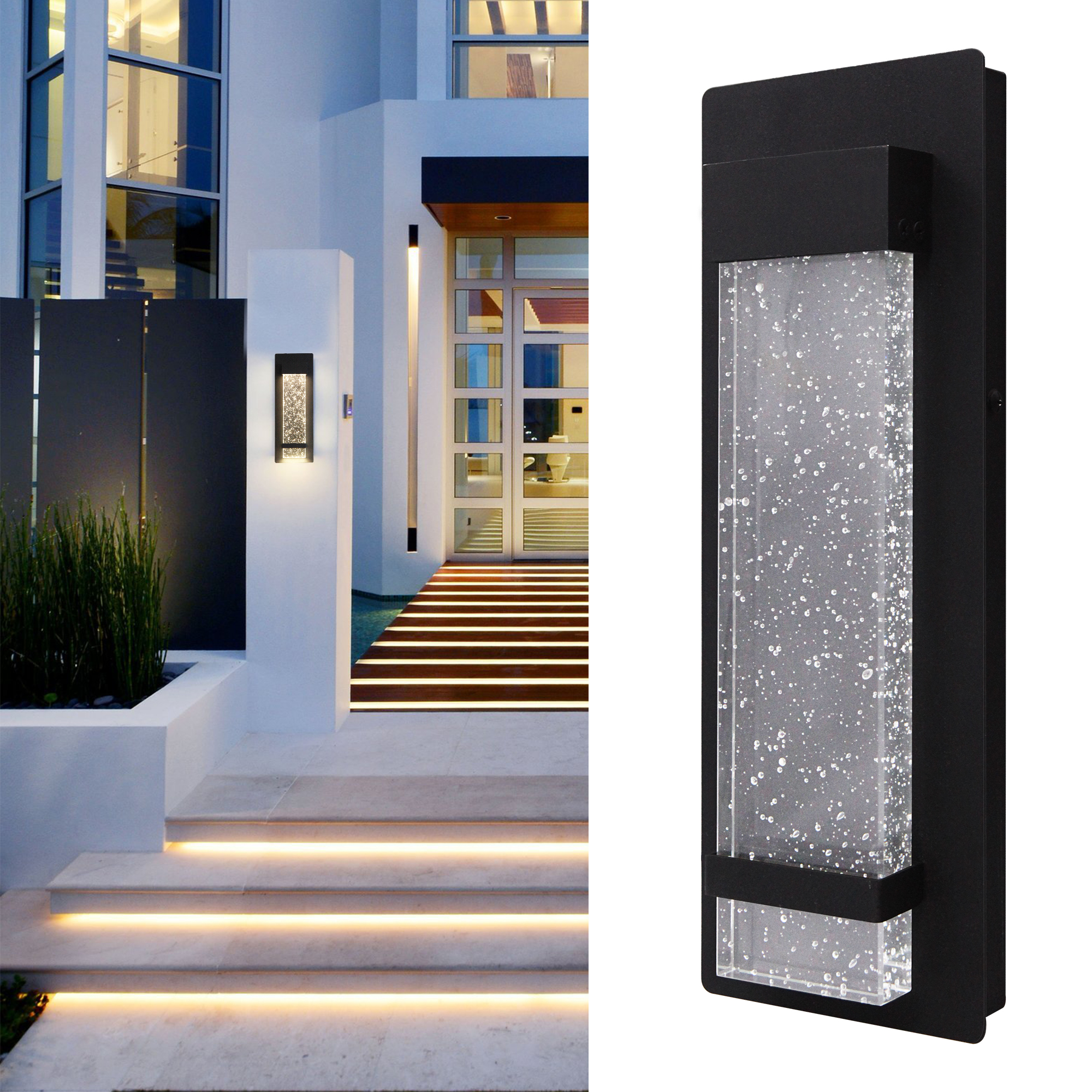 GW340311L-BK - Wall Lantern 4.7-in W 1 -Light Matte Black Integrated LED Wall Sconce