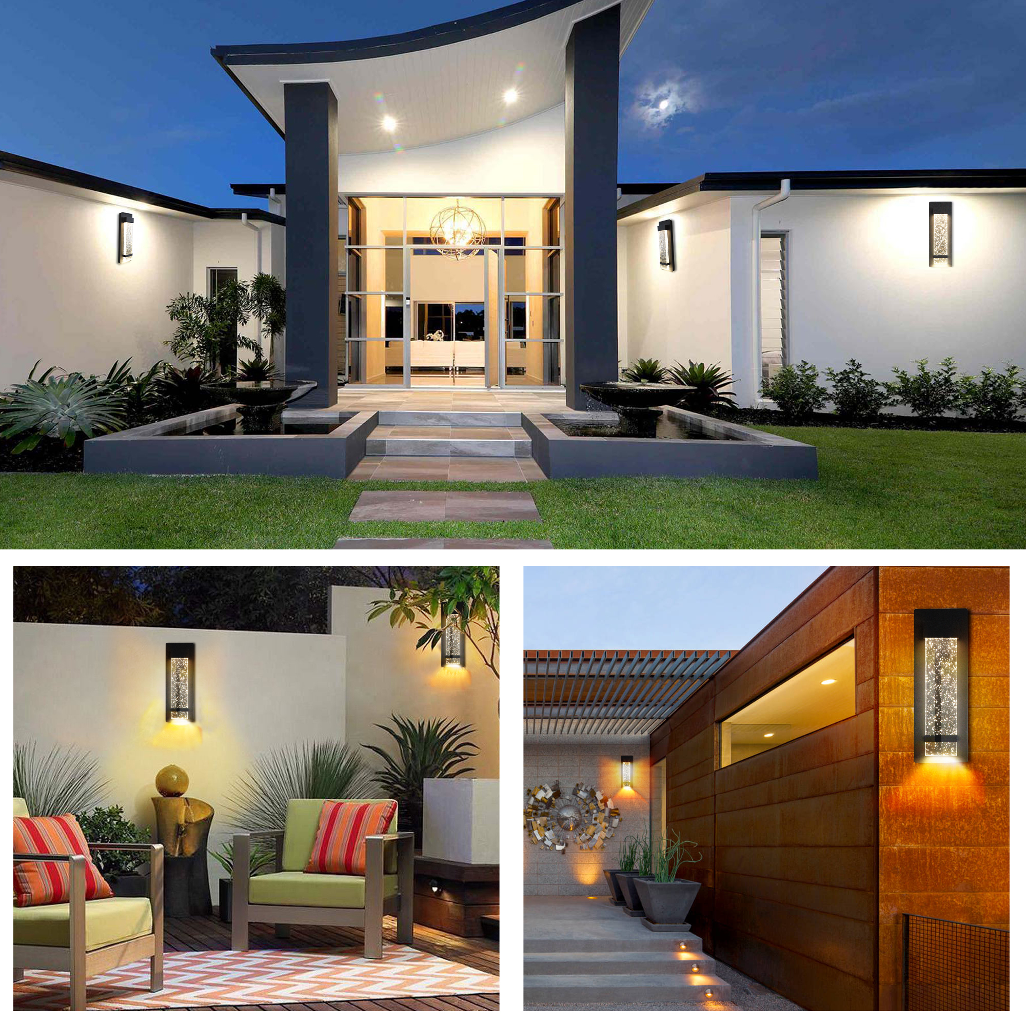 GW340311L-BK - Wall Lantern 4.7-in W 1 -Light Matte Black Integrated LED Wall Sconce