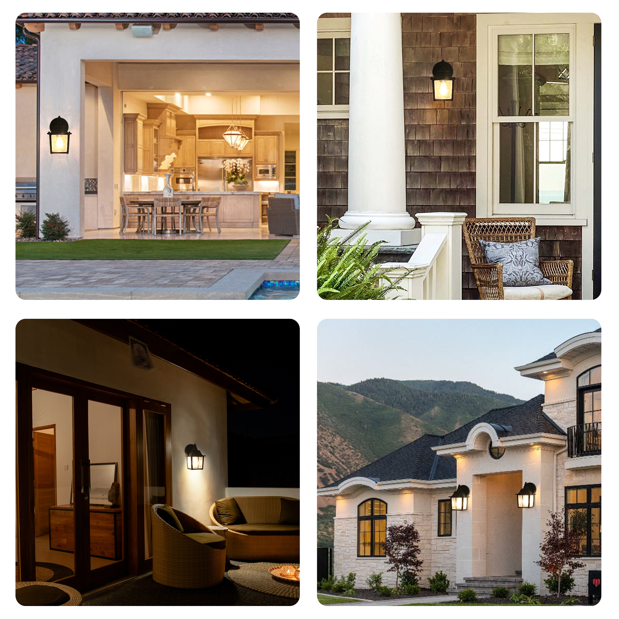 OD05080601-BK-2PKS - Wall Lantern 2 -Pack 2 -Light 8.4-in H Matte Black Hardwired Outdoor Wall Light