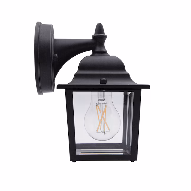 Wall Lantern 2 -Pack 2 -Light 8.4-in H Matte Black Hardwired Outdoor Wall Light