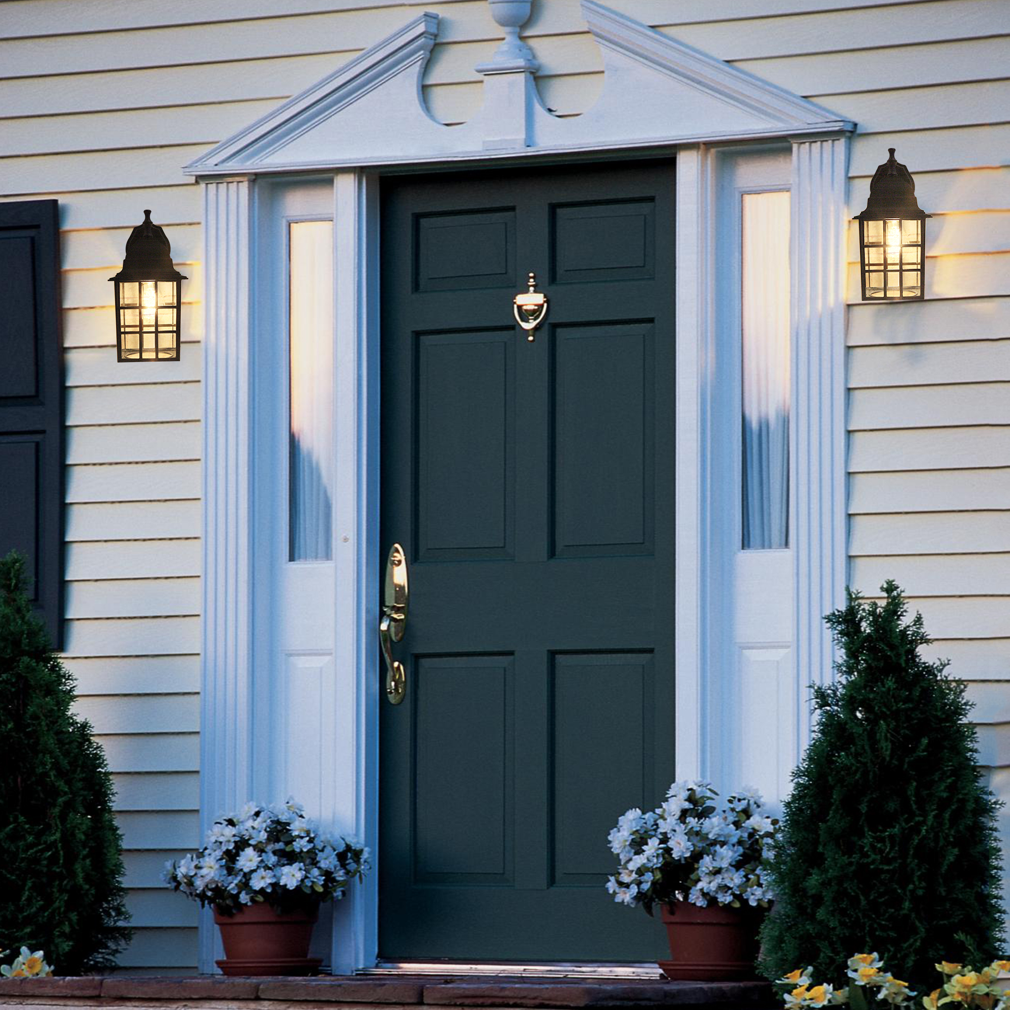 Wall Lantern 1 -Light 12.2-in H Matte Black Hardwired Outdoor Wall Light