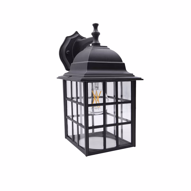 Wall Lantern 1 -Light 12.2-in H Matte Black Hardwired Outdoor Wall Light